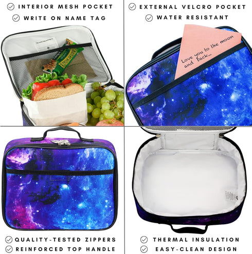 Fenrici Lunch Box for Boys, Kids Insulated Lunch Bag, Soft Sided Compartments, Spacious, BPA Free, Food Safe, 10.8in x 8.5in x 2.8in, Shark, Camo...