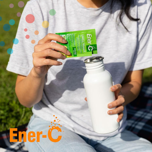 Ener-C Lemon Lime Multivitamin Drink Mix Powder Vitamin C 1000mg & Electrolytes with Real Fruit Juice Natural Energy & Immune Support for Women & ...