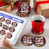 8 Pcs Christmas Word Diamond Art Coasters Kits with Holder Christmas Word Diamond Art Coaster with Cork Bases for Adults Diamond Kits Supplies for...