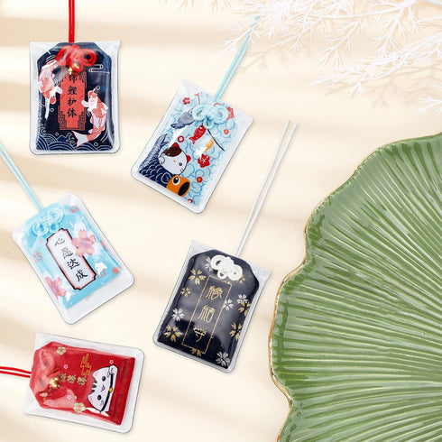 8 Pieces Japanese Omamori Amulet Good Luck Hanging Sachet Lucky Amulet Charms Blessing Bag Pendant for Career/Education/Love/Success/Traffic Safet...