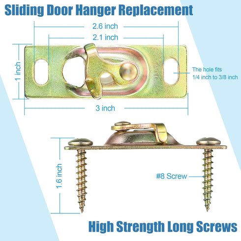 2 Pack Pocket Door Hardware Kit, RV Sliding Door Hanger with Adjustment Wrench, Pocket Door Rollers Assembly Pocket Door Hanger, Pocket Door Hange...