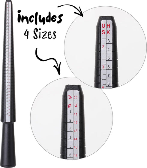 Mr. Pen- Ring Sizer Measuring Tool Set, Ring Sizer Guage & Plastic Ring Mandrel with 1 Polishing Cloth, Ring Sizer, Ring Measure for Fingers, Ring...