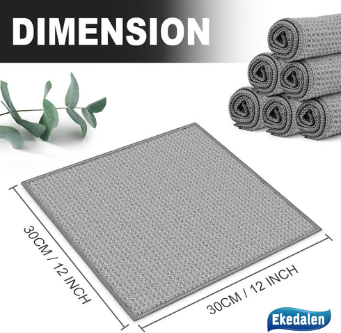 Waffle Weave Microfiber Cleaning Cloth for Dusting Absorbent Towel Quick Drying Dust Rags for Car Interior Wash Auto Detailing Household Kitchen, ...