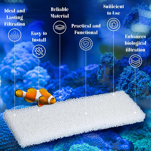 Nosiny 20 Pieces Filter Foam Pad Compatible with U3 Underwater Sponge Aquarium Underwater Filter Accessories Filter Pad Compatible for Aquarium...