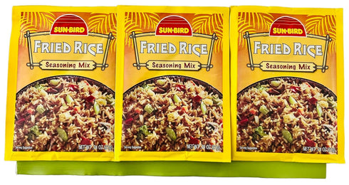 Fried Rice Seasoning Mix Bundle with 3 Packs of Sun Bird Fried Rice Seasoning Mix and 1 Reusable Bag for Storage or Leftovers - Perfect for Easy a...