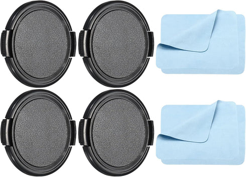 PATIKIL Camera Lens Cap, 4 Pack Sides Pinch Front Lens Cover with Microfiber Cleaning Cloth for 55mm Thread Universal DSLR Lenses for Nikon, for F...