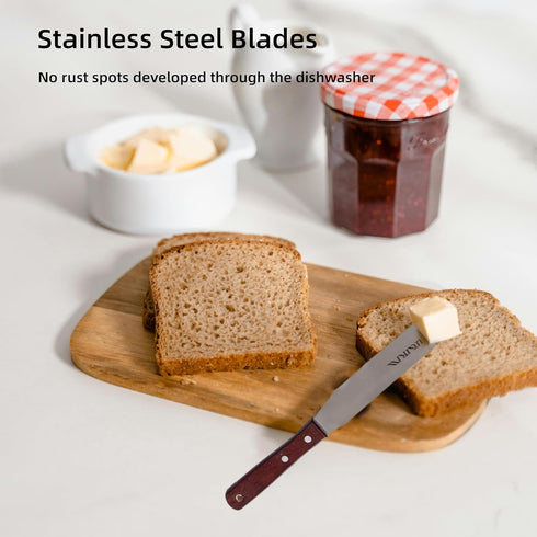 Straight Icing Spatula Stainless Steel Baking Set of 6", 8" & 10" Wooden Handle Cake Decorating Frosting Spatulas...