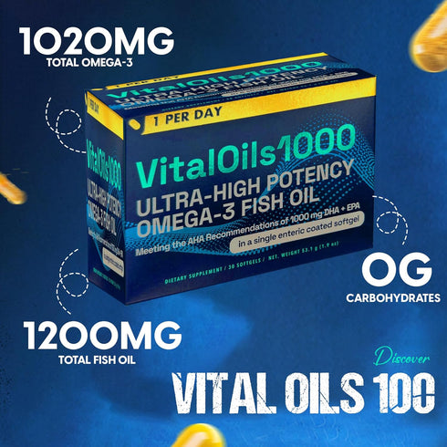 Omega 3 Fish Oil - Premium Burpless Fish Oil Supplement, Ultra Strength DHA & EPA with Omega 3, Natural Fish Oil Capsules (1 Month Supply)...