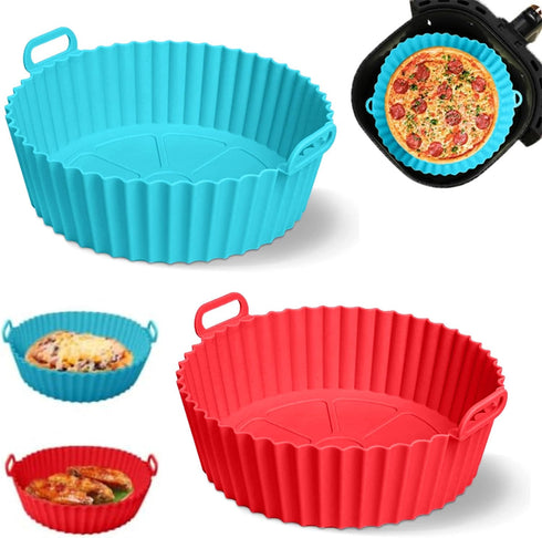 2 Pcs Air Fryer Silicone Liners | Air Fryer Liners with Handle | Silicone Air Fryer Liners Reusable | Air Fryer Basket | Air Fryer Accessories | 8...