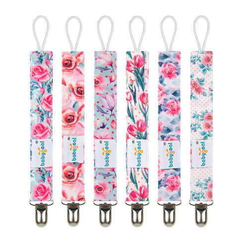 Babygoal Pacifier Clips, 6 Pack Pacifier Holder for Boys and Girls Fits Most Pacifier Styles &Teething Toys and Baby Gifts, 6MP16-B...