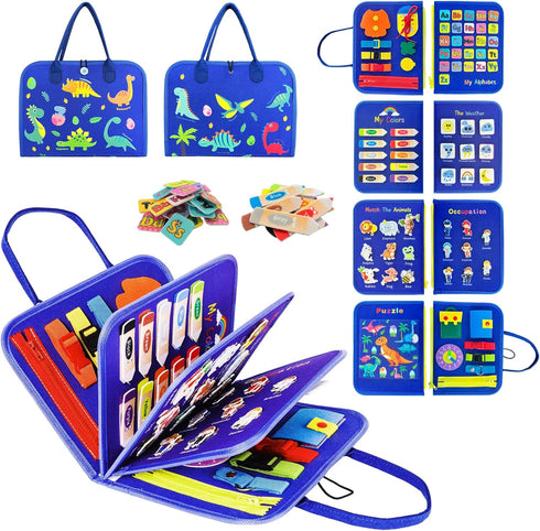 8 in 1 Busy Board Montessori Toy for Toddlers 1-3 Years Old Boy & Girls Gifts,Educational Travel Toys Sensory Board for Learning Fine Motor Skills...