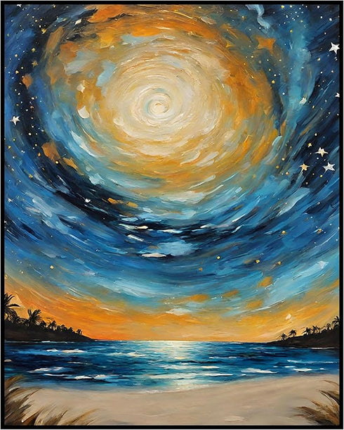 Posterizer 1 pcs- starry night inspired landscapes-nature-oil painting style 2-Landscape & Nature Art-Floral Botanical Art- Decor for Home & Offic...