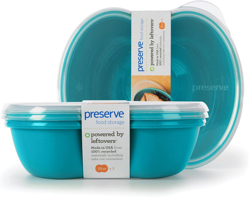 Preserve Food Storage Container, Set of 2, Aqua Blue...