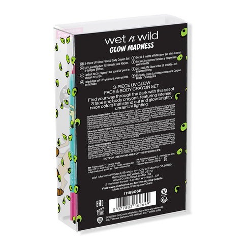 wet n wild Scooby Doo Collection Glow Madness 3-Piece Uv Glow Face & Body Crayon Set...