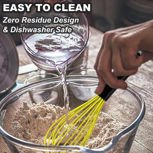 Anaeat Silicone Whisk, Thick Stainless Steel Wire Inner Heat Resistant - Kitchen Whisks for Non-Stick Cookware, Balloon Egg Beater for Whisking, B...