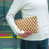 2Pcs Makeup Bag For Women - Large Checkered Knitted Cosmetic Bags&Small Makeup Pouch Aesthetic Design Travel Toiletry Bag Skincare Bag Car Storage...