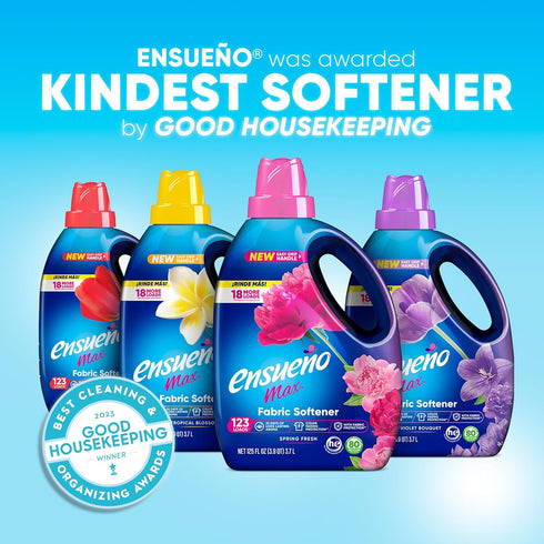Ensueño - Max Liquid Fabric Softener- With Long-Lasting Freshener And Wrinkle Eliminating formula, Spring Fresh Scent - (125 oz)...