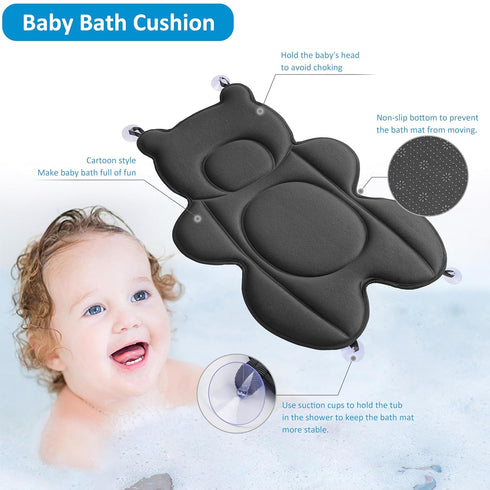Infant Baby Bath Cushion,Fits Inside Most Baby Bathtubs, Breathable Soft Baby Bath Support Seat,Baby Bath Pad Bath Pillow for Bathtub,Newborn Bath...