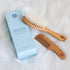 Wooden Baby Hair Brush and Comb Set for Newborns & Toddlers in Chic Gift Box - Ultra Soft Natural Goat Hair and Wood Baby Brush Set - Perfect Regi...