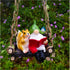 Garden Gnome Outdoor Statue, Resin Gnome Figurine with Squirrel Reading Book Hanging Decor, Resin Farmhouse Animal Hammock for Holiday Patio Yard ...