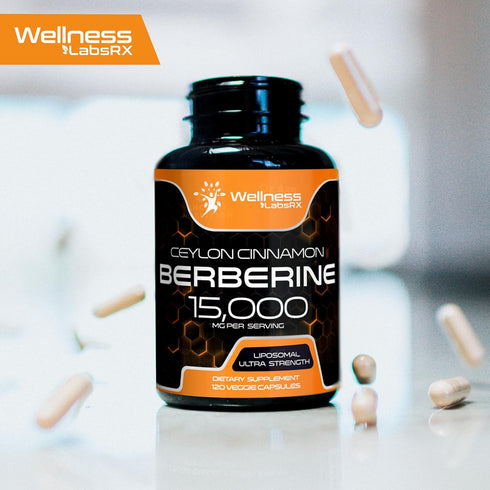 Berberine Supplement 15,000mg - Berberine with Ceylon Cinnamon, Liposomal Berberine Supplement Organic, Berberine Weight Loss, Metabolism, Cholest...