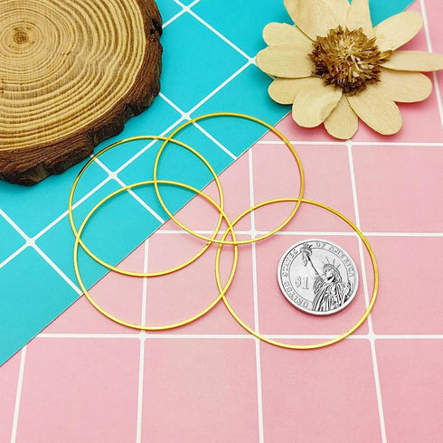 80Pcs Earring Hoops for Jewelry Making, 50mm Earrings Beading Hoop Earrings Findings Hypoallergenic Round Circle Hoop Earrings Open Bezel Pendant ...