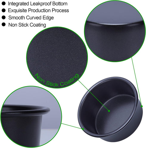 4 Inch Cake Pan Set of 5, Nonstick Cheesecake Round Cake Pans with 100 Pieces Parchment Paper, Mini Cake Tins for Baking, Non-Toxic & Leakproof Ci...
