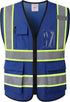 Reflective Safety Vest for Men Women with 5 Pockets and Zipper Front High Visibility Mesh Vest Hi Vis Construction Work Vest,Meets ANSI/ISEA Stand...