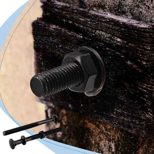 Zonon Carriage Bolt Kit Galvanized Carriage Bolt Set Includes Rust Resistance Bolts Washers and Nuts for Fastening Accessories (12 Sets,Black,1/4 ...