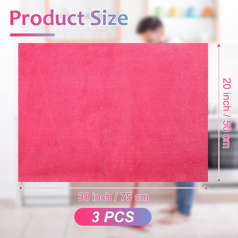 3 Pcs Extra Large Microfiber Cleaning Cloth 30" x 20" Washable Reusable Microfiber Towel Streak Free Lint Free Cloth for Cleaning Home Glass Offic...