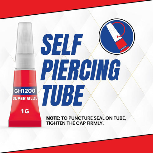 1 Gram (Pack of 24) Single use Super Glue All Purpose, Super Fast, Thick & Strong Adhesive Superglue, Cyanoacrylate Glue for Hard Plastics, DIY Cr...