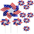 4th of July Pinwheels Patriotic Pinwheels American Flag Windmill for Memorial Day Independence Day Party Decorations 10Pcs...