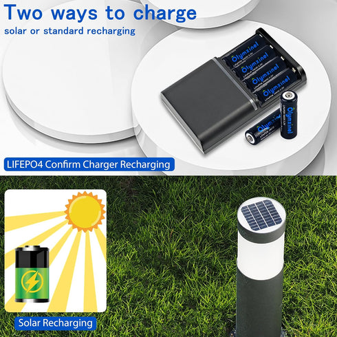 14430 3.2 Volt Rechageable Solar Battery - 4/5AA 500mAh LiFePO4 Battery for Outdoor Solar Lights,Tooth Brush, Shaver (8)...