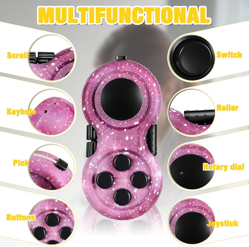 2 Pieces Fidget Pad Sensory Fidgets Controller Pad Handheld Fidget Game Pad Sensory Educational Toy for ADHD ADD OCD Autism Anxiety Stress Relief ...