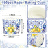 100Pcs Blue Tile Lemon Paper Baking Cups Yellow Blue Lemon Cupcake Wrappers Scalloped Edge Cupcake Muffin Cases for Summer Lemon Party Supplies...