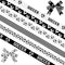 6 PCS Sports Soccer Ribbons for Crafting, 3/8" Width Grosgrain Ribbon Black White Stripes Ribbon Soccer Ball Craft Ribbons for Sports Party Decor ...