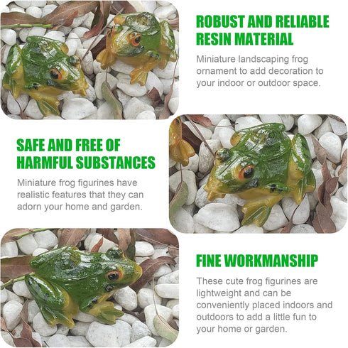 4 PCS Miniature Frog Statue, Outdoor Garden Frog Figurines Decoration, Mini Cute Frog Figures for Patio Yard Micro Landscape Fairy Garden Ornament...