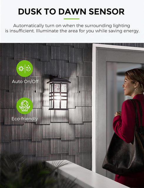 LOHAS Dusk to Dawn Sensor Light Bulbs Outdoor, A19 12W(100 Watt Equivalent) LED Bright Porch Lighting, Daylight White 5000K, 1100LM, Auto-On/Off, ...