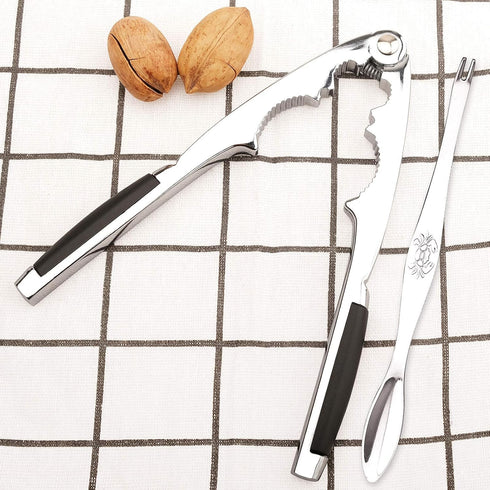 Anwenk Nut Crackers for All Nuts Nutcracker Pecan Walnut Nut Crackers with 2 Picks Heavy Duty Shell Seafood Cracker Tool...