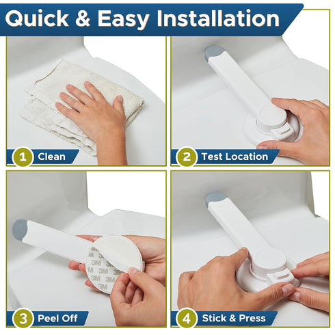 Toilet Locks Baby Proof (2-Pack) Ideal Baby Proof Toilet Lid Lock with Arm – No Tools Needed Easy Installation with 3M Adhesive – Top Safety Toile...