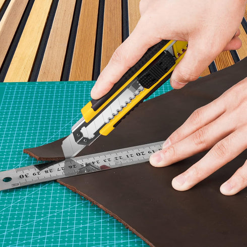 3-Pack Box Cutter Utility Knife, Box Cutter Retractable Ultra Sharp Blade and Anti-Slip Rubber Handle, Box Cutter Knife Exacto Knife for Cutting L...