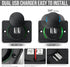 12V RV USB Charger, Quick Charger 3.0 Wall Mount USB Charging Station with Green Indicator Light and Cap for Car Camper Boat Marine SUV ATV (Black...