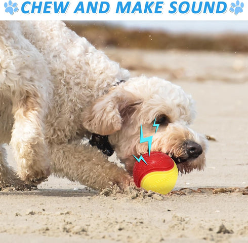 6Pcs Squeaky Dog Balls, Dog Toys Balls for Training, Tough Ball Toys for Dogs, Fit with Dog Ball Launcher, High Bouncy Dog Ball for Interactive Pl...
