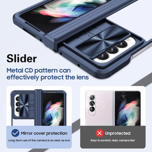 Compatible with Samsung Z Fold 4 Case with Camera Lens Protector Slide Black,Phone Samsung Galaxy Z Fold 4 Case Silicone Transparent Shockproof Lu...