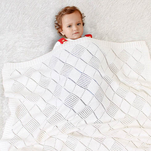 Ziyunlong Baby Blankets Candy Color Knitted Super Soft knitted blankets for Newborn Ivory White 100 * 80cm(40x30In)...