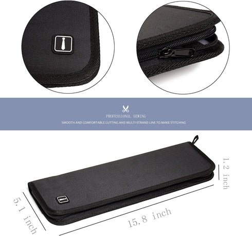 Travel Tie Case, Portable Waterproof Necktie Cufflinks Storage Box Tie Holder Stored up to 4-5 Ties - Black...