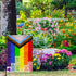Pride Progress Garden Flag, Everyone is Welcome Here Small Yard LGBTQ Rainbow Garden Flag for Pride Month Outside Outdoor Hanging Decorations 12x1...