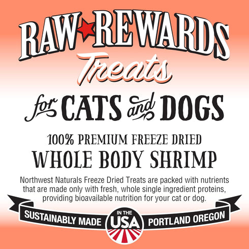 Northwest Naturals Raw Rewards Freeze-Dried Shrimp Treats for Dogs and Cats - Bite-Sized Pieces - Healthy, 1 Ingredient, Human Grade Pet Food, All...
