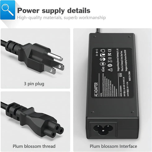 90W Power Cord Compatible with HP Pavilion All-in-One Desktop 18'' 19'' 20" 21" 32" Pavilion (N193) 20" 23'' PC 18-5110 19-2304 20-B010 20-B013W M...