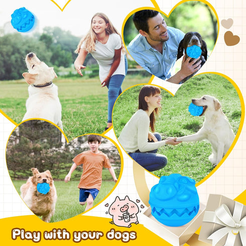 Indestructible Dog Balls Treat Dispensing Dog Toys for Aggressive Chewers Large Medium Breed, Dog Chew Toys Balls for Aggressive Chewers, Interact...